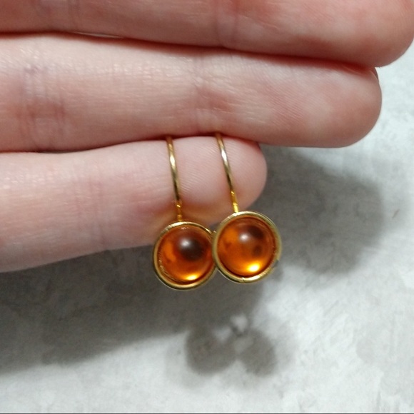 Vintage orange earrings - Picture 4 of 4